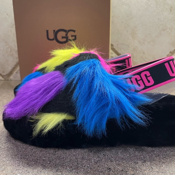 🆕 UGG Fluff Yeah Part Spots Slipper Sandals, Size 8 - Picture 3 of 13